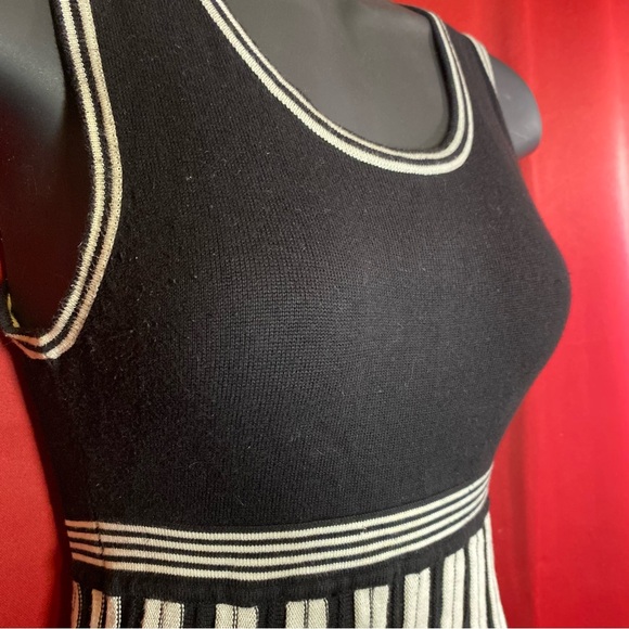 Max Studio Black and White Striped Y2K Sweater Dress - Picture 8 of 9